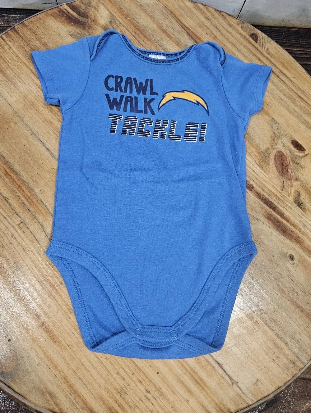 18 Month Infant Toddler NFL San Diego Chargers Football Onesie Bundle
